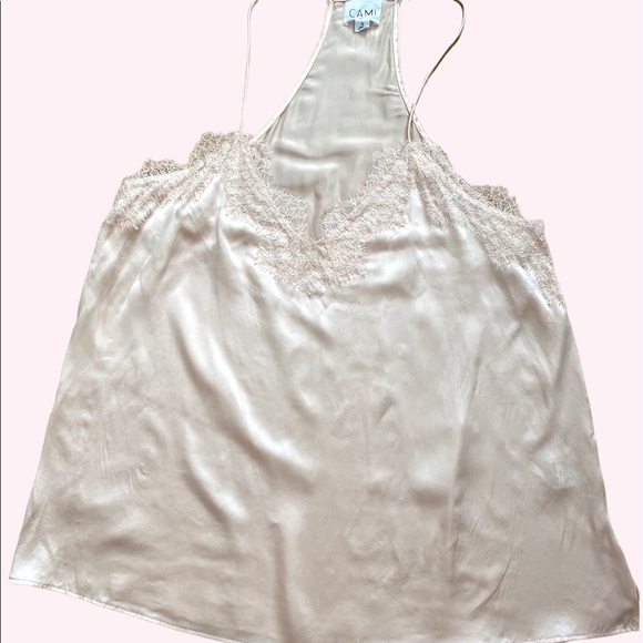 Cami NYC Silk Racerback Blush Pale Pink Camisole Lace Trim Small - Picture 4 of 6